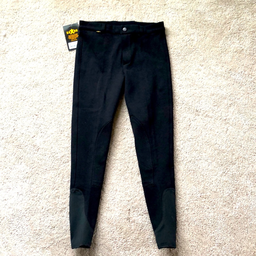 Girls Saxon black adjustable waist breeches